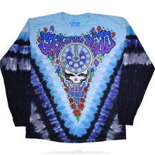 GRATEFUL DEAD-MIDNIGHT HOUR-TIE DYE LONG SLEEVE-2 SIDED T-SHIRT M-L-XL-2X Garcia