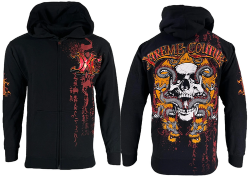 Xtreme Couture by Affliction Męska bluza z kapturem Pyrasus Heavyweight Biker S-3XL - Zdjęcie 1 z 11