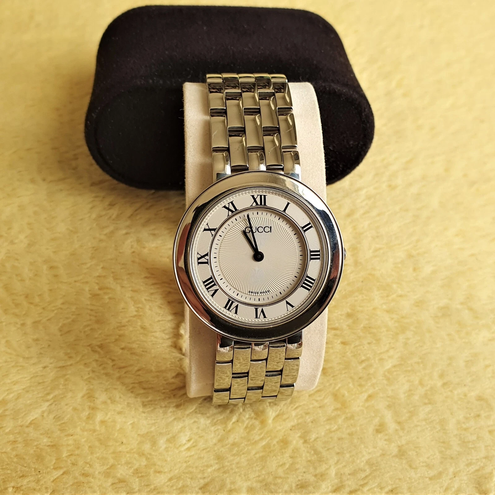 Montre pour homme/femme Gucci 546M Guccissimo édition limitée en acier inoxydable (a234)