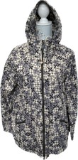 Gudrun Sjoden Grey Floral Pattern Full Zip Hooded Lightweight Jacket Size S