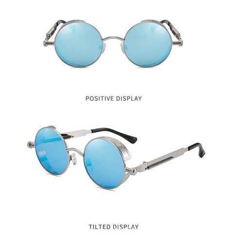 Polarized Retro Round Sunglasses Vintage Gothic Steampunk Glasses Men Women USA - Picture 13 of 18