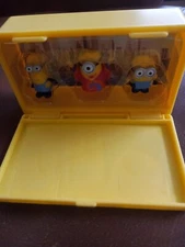 RARE! Mini Minion Toys (3) with Yellow Case Universal Studios
