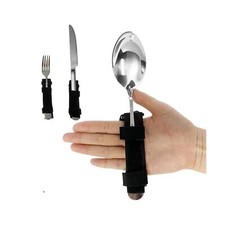 Adaptive Utensil Holder Arthritis Eating Aids Universal Cuff Fork Spoon Fixer...