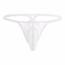 Sissy Men Lace Briefs See-through Bikini G-string Panties Underwear Lingerie