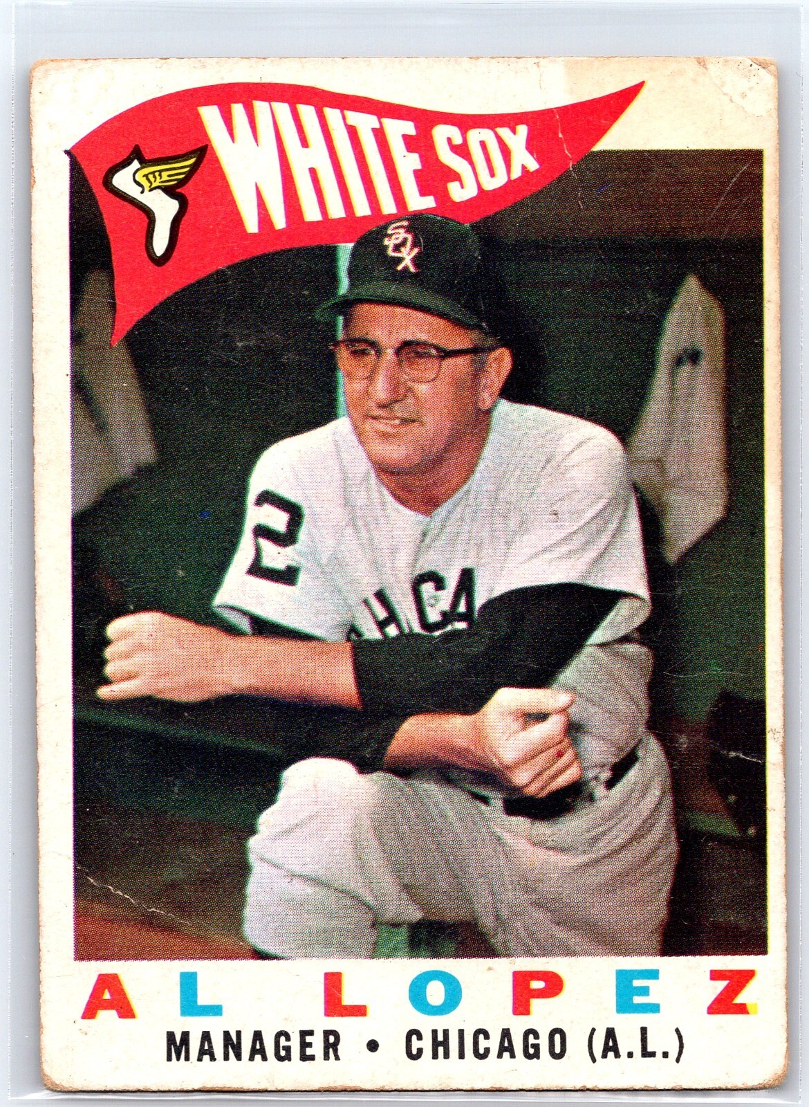 AL LOPEZ 1960 Topps Manager Chicago White Sox Baseball Card #222