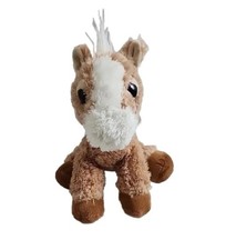 Aurora Prancer Pony Horse Plush Stuffed Animal Brown Big Eyes Floppy Beanie Toy