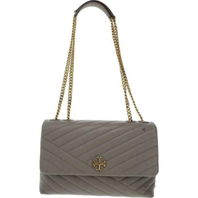 Tory Burch Kira Chevron Small Leather Shoulder Bag - Gray Heron for sale  online | eBay