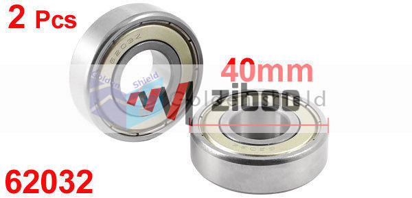 2Pcs 62032 17mmx40mm x12mm Roller-Skating Deep Groove Ball Bearing