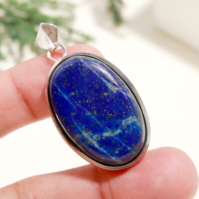 Lapislazuli Edelstein Anhänger 925 Sterling Silber Handarbeit Anhänger Schmuck