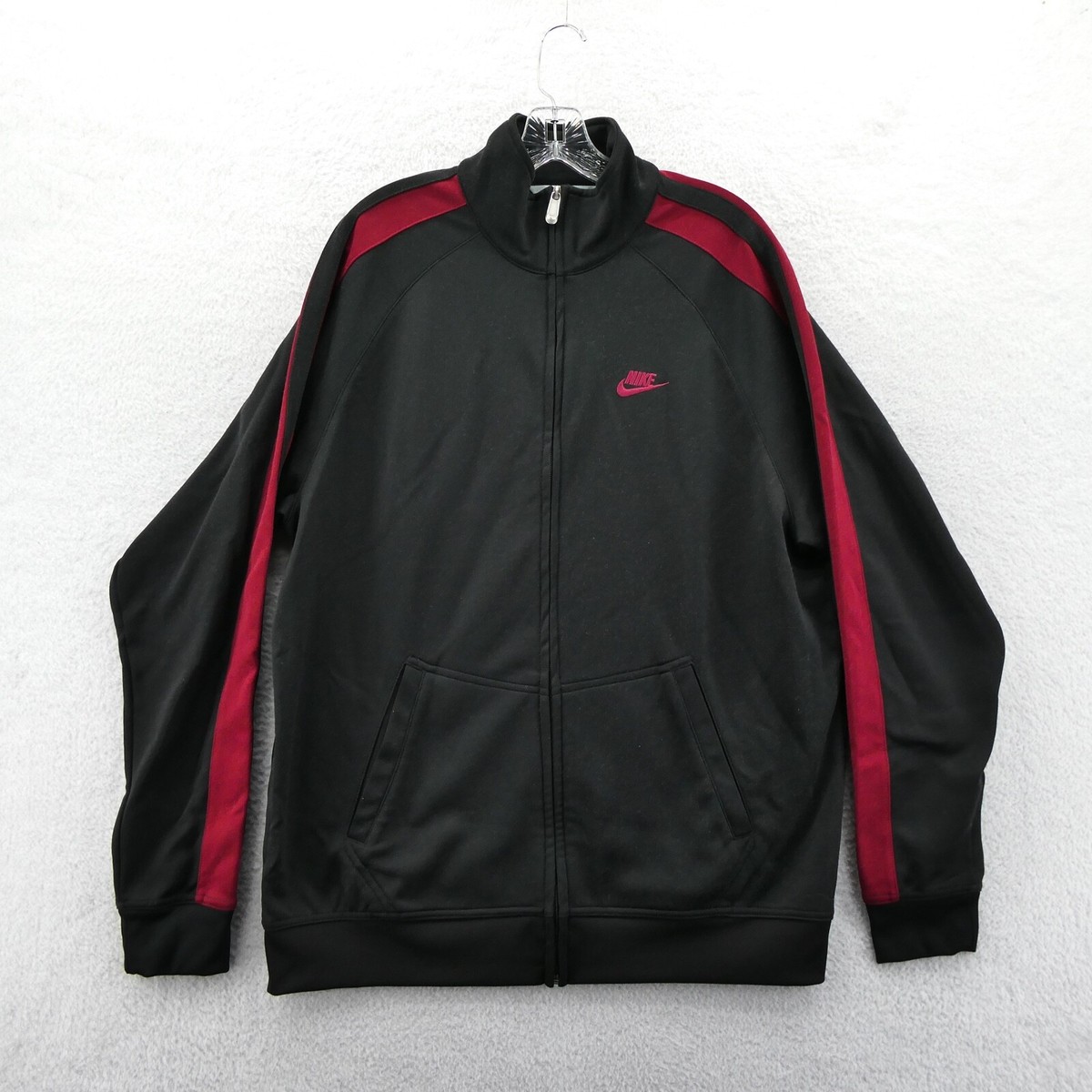 トップス 00s nike double zip track jacket y2k tec Vintage Nike Track Jacket XL Mens Black Long Sleeve Full Zip