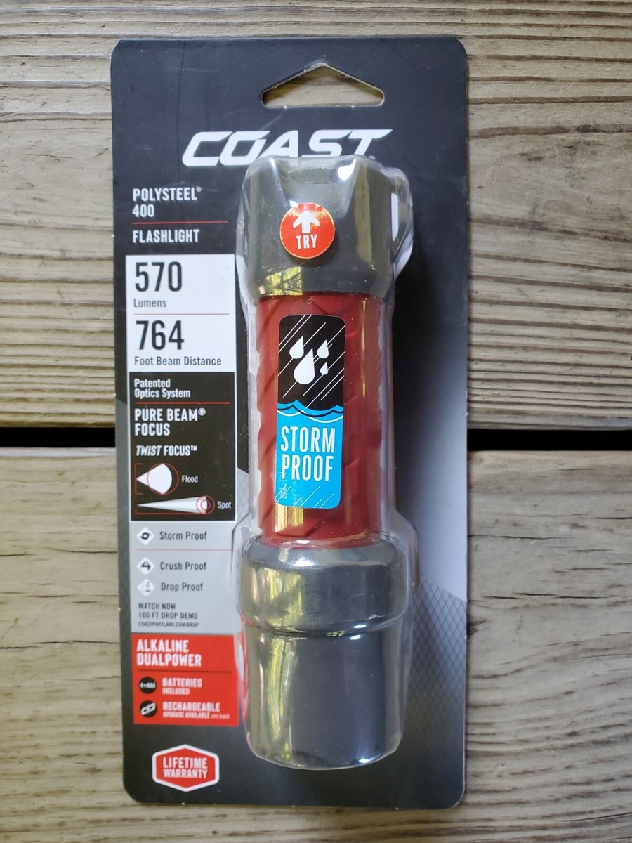 coast polysteel 400r rechargeable flashlight Products 20765 400 Led with Pure Beam Focusing, Black, Handheld (Standard) Flashlights Coast O Coast Polysteel 400 Flashlight -