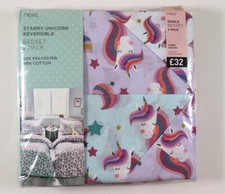 NEXT STARRY UNICORN REVERSIBLE 2PACK BEDSET BEDDING SET - KIDS GIRLS - DOUBLE
