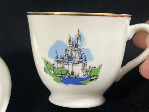 Walt Disney World Demitasse Tea Cup & Saucer Japan Cinderella’s Castle 1970 - Picture 15 of 19