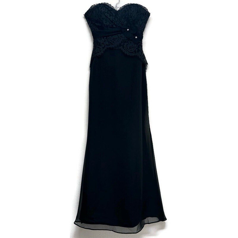 Rare Alvina Valenta Maids Lace Chiffon Gown Fit Flare Maxi Dress