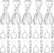 60Pcs 19 Mm Pendant Pinch Bails Large Pinch Bail Clasps Brass Necklace Pendant C