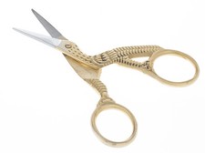 3.5" Stork Embroidery Scissors Cross Stitch Sewing Scissors Cutter Gold Plated