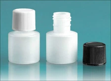 1/4 oz (7-1/2 ml) LDPE or HDPE Plastic Bottles w/Caps (12-25-50-100 count)