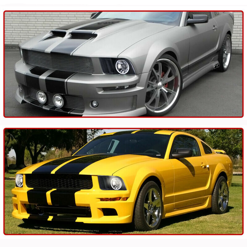 2015 Mustang Headlight Pair Of Smoke/Black LED Halo Headlights For 2005-2009 Ford Mustang - DRL Included Mustang Headlights Led - Foto 9