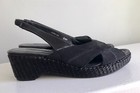 DONALD J Pliner “Kiwa” Size 8.5M Black Mesh Elastic Slingback Wedge Sandals — photo 2