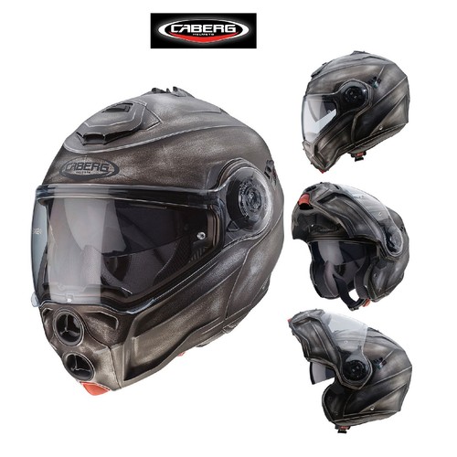 Casco CABERG Droid iron effetto metallo modulare integrale vintage omologato  | eBay