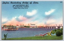 Skyline St Augustine Florida FL Vintage Postc...