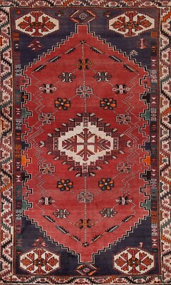Vintage Geometric Abadeh Tribal Wool Hand-knotted Area Rug 5'x8