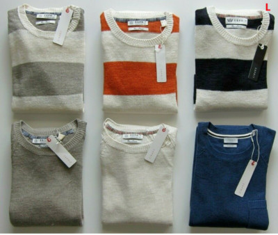 Esprit Mens Jumper, Linen, Beige, Blue, Salmon,