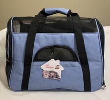 Pet Carrier Soft Sided Small Cat/Dog Comfort Baby Blue Bag Travel Approved NWT