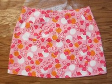 Lilly Pulitzer Hot Pink Floral Seashells Reversible Wrap Skirt Women 6