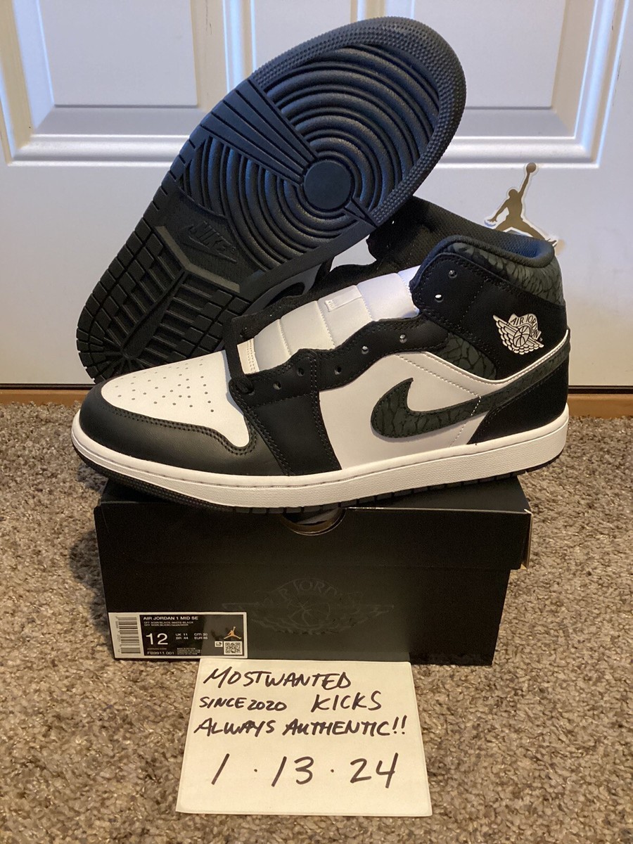 DS 2023 Nike Air Jordan Retro 1 Mid SE Panda Elephant Print Men's