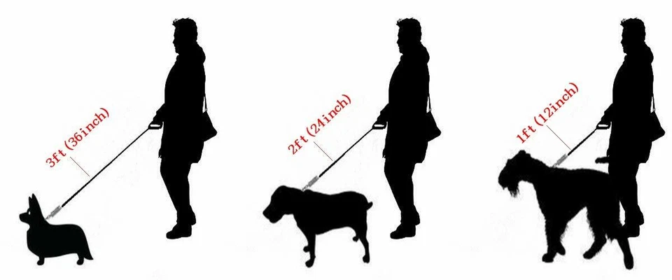 1ft/2ft/3ft Large Pet Dog Leash Stainless Steel Curb Chain with Damping Spring - Image 2 of 4