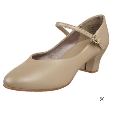 Womens LEOS 321 Tan Theater Dance Jazz Character Leather Soles Heel Shoes