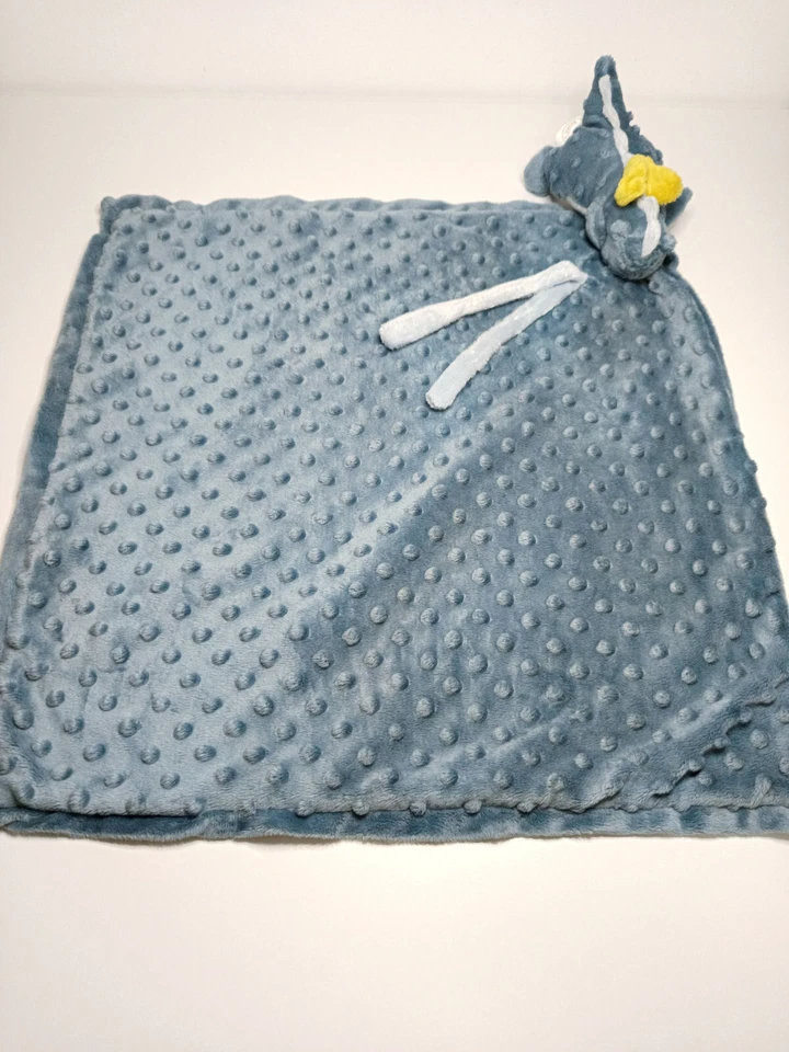 Doudou Plat/Couverture Victor Dragon Bleu Jaune Etoiles Attache Tétine - Noukies - Photo 3/4