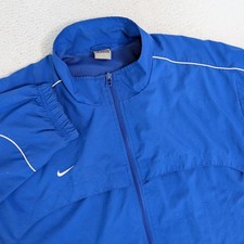 Nike Team Jacket XXL Blue Full Zip Swoosh Track Jacket