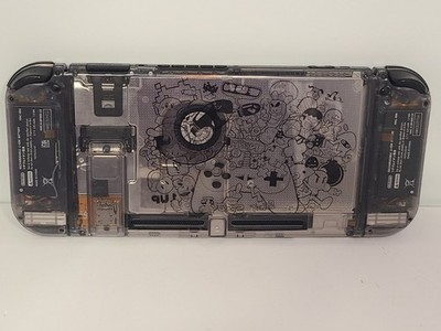 Custom Nintendo Switch HAC-001 32GB Console Smoked Clear Case Hall Effect   .