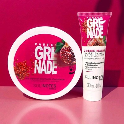 Solinotes Paris Pomegranate GRENADE Body Balm & Hand Cream Set 6.76 floz/1 floz