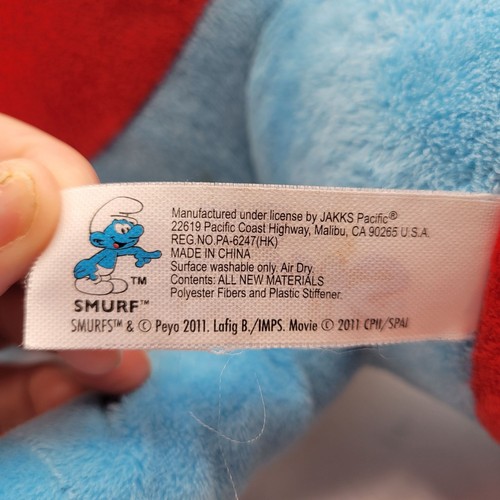 PAPA SMURF Large 20" Plush Peyo Jakks Pacific The Smurfs Movie Stuffed Animal - Picture 9 of 9