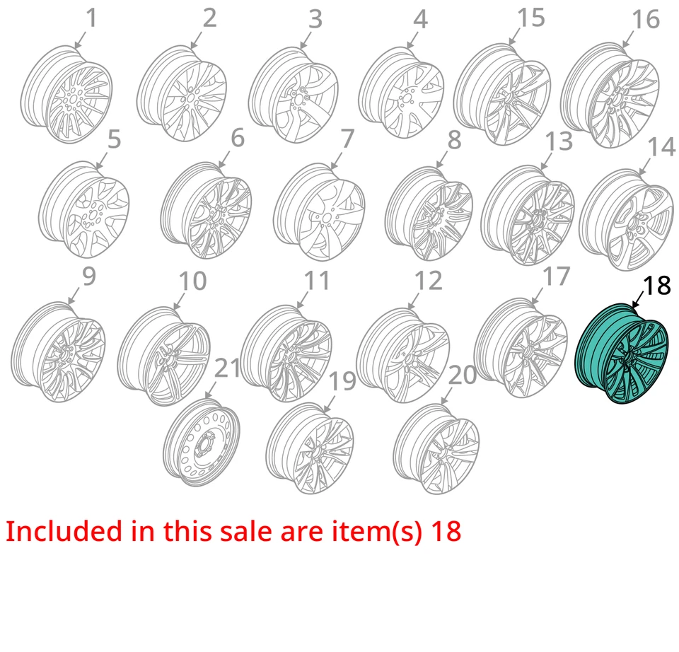 Wheel 18x8 Alloy 10 Spoke 5 Double Style Fits 06-10 BMW 550i 970443 - Image 3 of 4