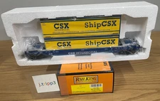 MTH Railking 30-70126D CSX Husky Stack Car O Gauge Train Intermodal Containers