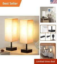 Versatile Touch-Controlled Beige Lamp Set - 2 Elegant Table Lamps for Any Room