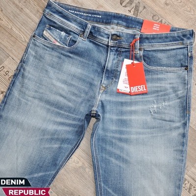 NEW DIESEL SLEENKER 09G35 W36 L34 SLIM SKINNY MAN MENS JEANS BLUE STONEWASH 36 L