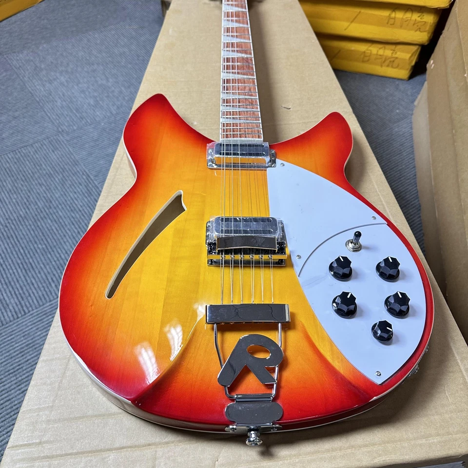 US spot 360 ElectricGuitarTremolos System Bridge Cherry Sunburst Color12 Strings - Image 2 of 4