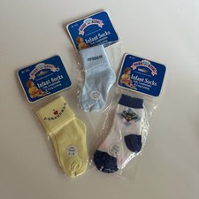 Vtg INFANT Socks Lot/ NEW Size 0-9 M Baby King NOS Lot If 3 Pairs