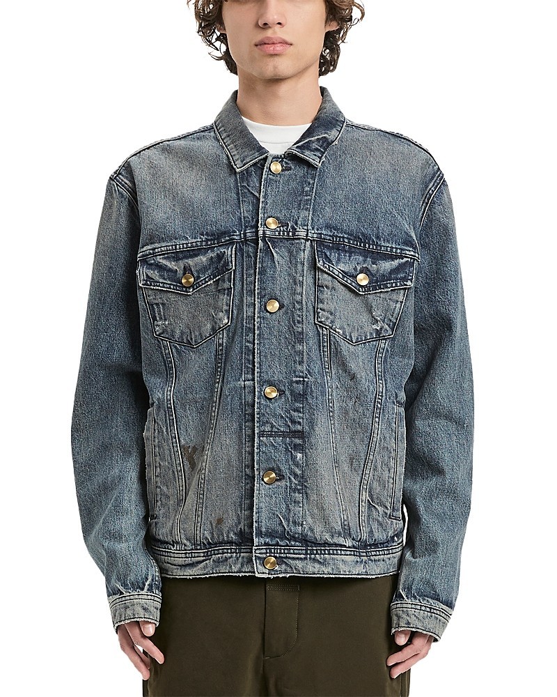 Мужская джинсовая куртка дальнобойщика Vayder обычного покроя темно-синего цвета 23990₽