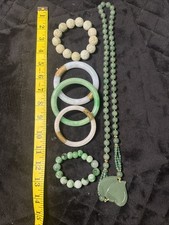 Vintage Jade- 1 necklace, 5 bracelets (2 have 14k gold clasps)