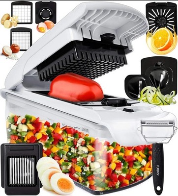 9 in 1 Deluxe Gemüsehacker Zwiebel Lebensmittel Manueller Spiralisierer
