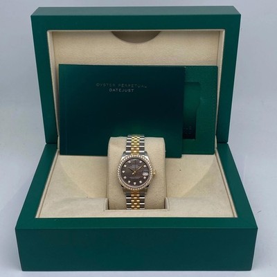 Rolex Datejust 31 278383RBR Yellow Gold Steel Black MOP Diamond Dial Watch