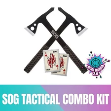 SOG Outdoor Training Set – Stainless Steel Card & Axe-Style Practice Kit