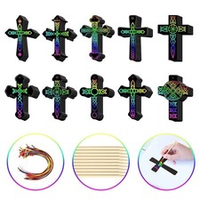 Rainbow Cross Scratch Paper,Children's DIY Magic Scratching Card Craft Bookmark-