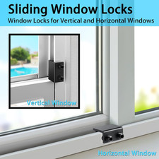4 Pack Sliding Window Locks w/ Key for Vertical/Horizontal Windows/Doors Black